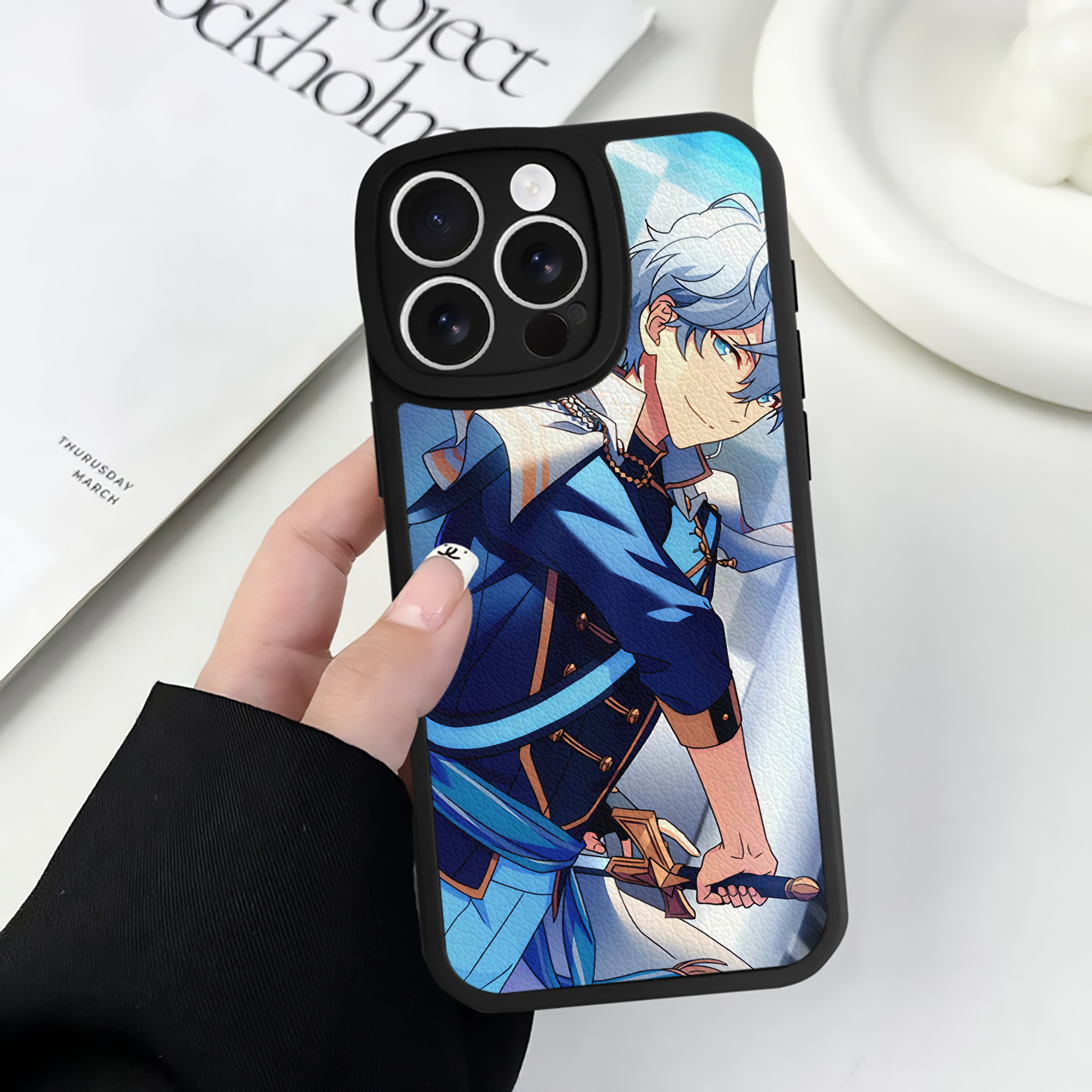 （画像用） あんさんぶるスターズ! Ensemble Stars 【iPhone 16シリーズ対応】シリコンスマホケース（レザー調） 材質：シリコン